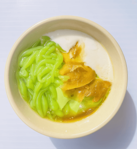 Tàu hũ lá dứa nóng bánh lọt